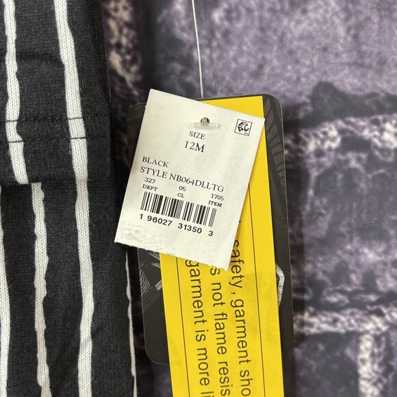 Nightmare Before Christmas 12 Month Jack pajama set Black White Stripe - Picture 5 of 13